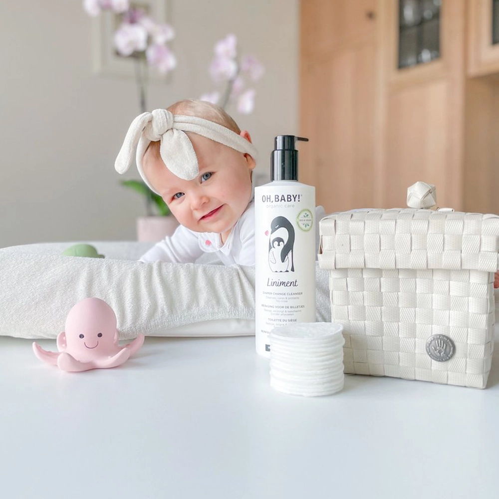 Fles Oh Baby liniment voor milde verzorging tijdens het verschonen van baby’s