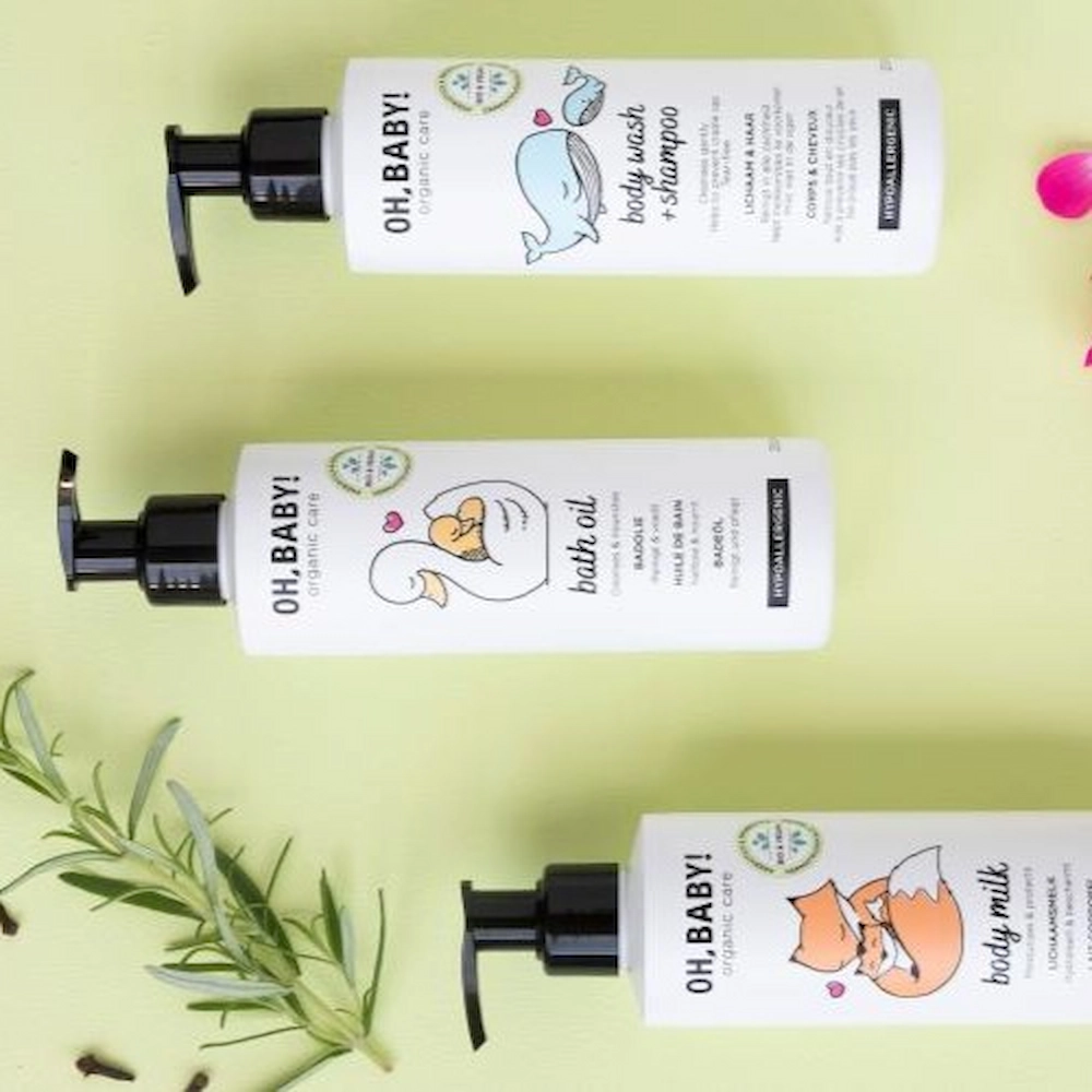 Oh Baby bodymilk met milde formule voor droge en gevoelige huid van baby’s.