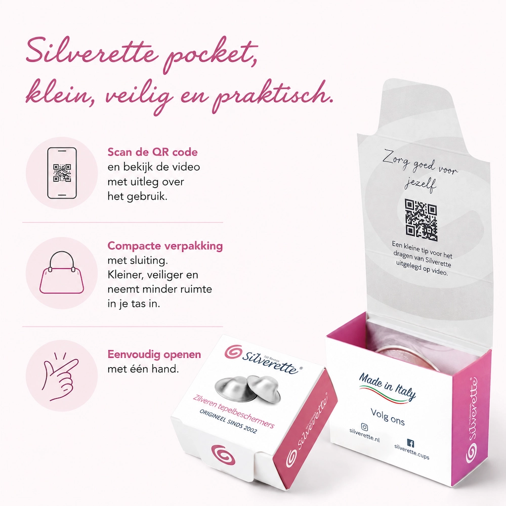 Silverette zilveren tepelkapjes verpakking