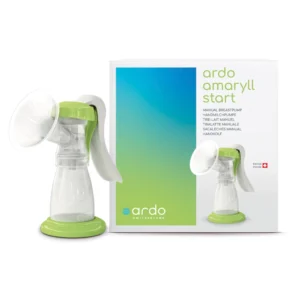Ardo Amaryll Start handkolf met draaibare handgreep, borstschelp van 26 mm en melkfles van 150 ml.