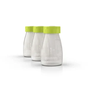 Drie afsluitbare Ardo flessen van 150 ml voor het afkolven en bewaren van moedermelk.