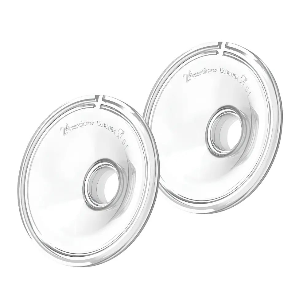 Twee transparante Ardo Hands-Free siliconen borstschilden van 24 mm voor de borstkolf.