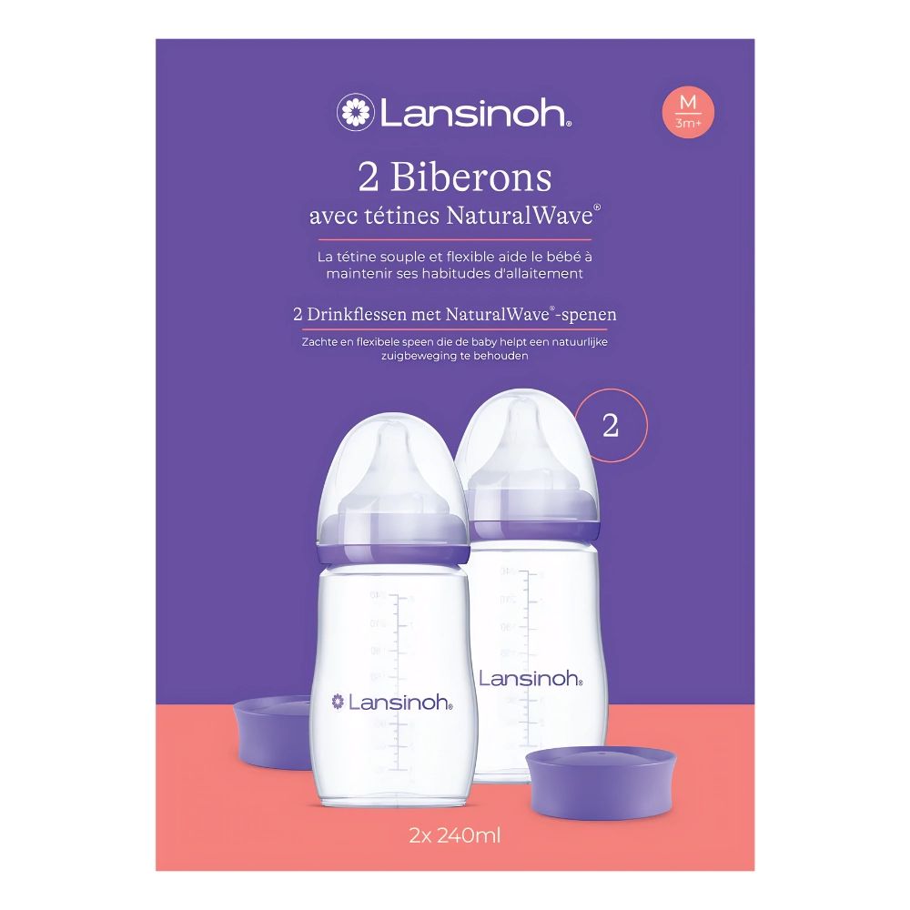 Lansinoh drinkflessen + NaturalWave® spenen - 2 stuks - 240 ml