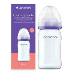 Lansinoh glazen drinkfles + NaturalWave® speen - 160 ml
