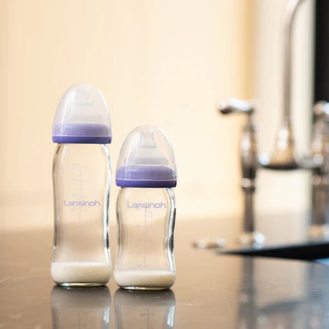Lansinoh glazen drinkfles + NaturalWave® speen - 160 ml - Afbeelding 2