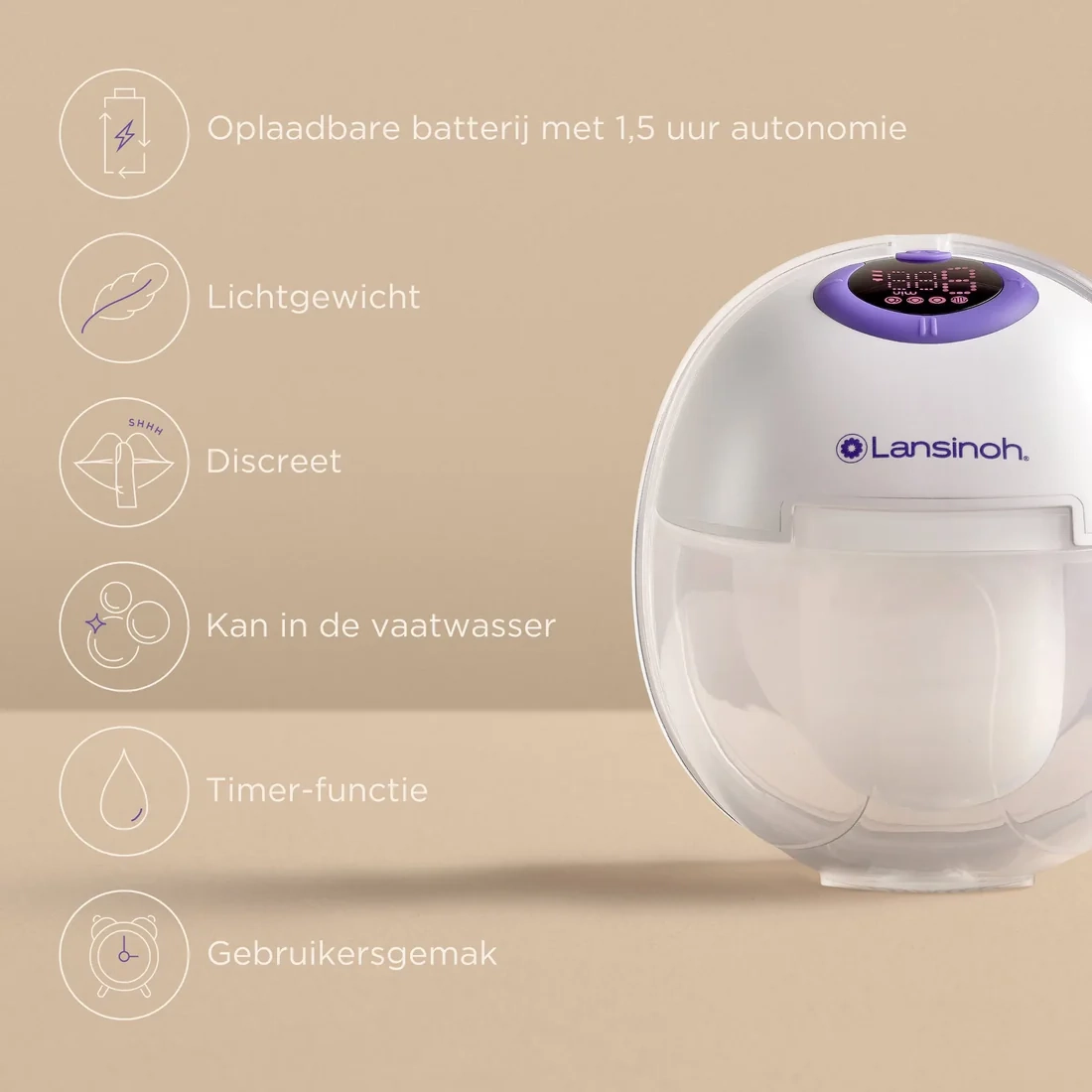 Lansinoh - draadloze enkelzijdige elektrische borstkolf - Afbeelding 4