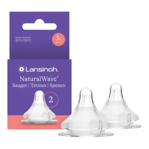Lansinoh NaturalWave spenen maat L van siliconen met ventilatiesysteem