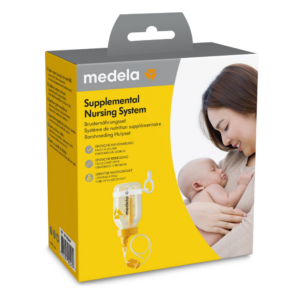 Medela borstvoeding hulpset met houder, slang, klem en clip voor aanvullende melk tijdens het voeden aan de borst.