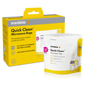 Medela Quick Clean magnetronsterilisatiezakken voor het stoomreinigen van borstkolfonderdelen.