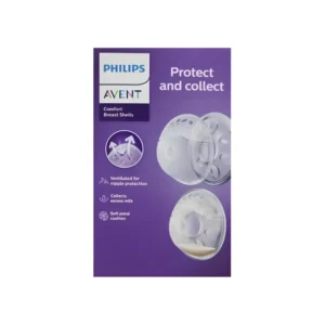 Philips Avent borstschelpen met geventileerde schelpen, moedermelk bewaarschelpen en flexibele rugkussens.