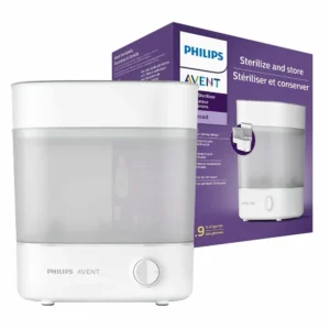 Philips Avent flessensterilisator Advanced voor het steriliseren van babyflessen en voeding accessoires met stoom.